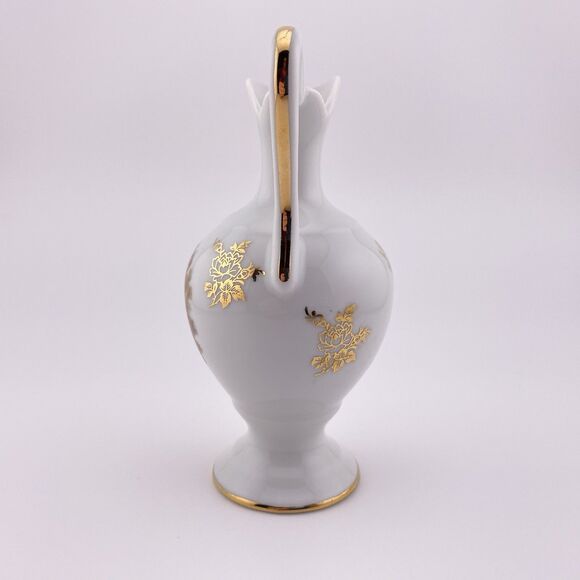 Limoges porcelain ewer,  small pitcher or vase Courting Couple - Picture 5 of 10